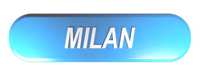 Poster - MILAN blue rounded rectangle push button - 3D rendering illustration