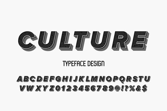 alphabet font, gray and white style, typeface design