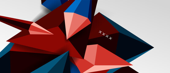 3d low poly abstract shape background vector illustration