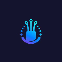 Poster - optical fiber icon, vector logo mark