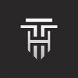 TH or HT Letter Logo Design	