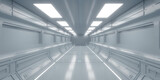 Fototapeta Przestrzenne - 3d render. Futuristic interior corridor design