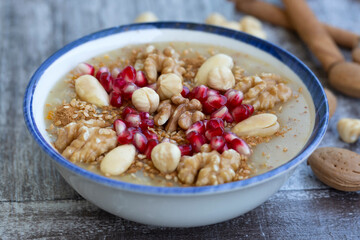 Wall Mural - Traditional delicious Turkish dessert; Ashura (Asure)