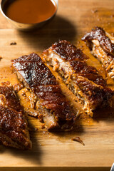 Canvas Print - Homemade Smoked St Louis Style Spare Ribs