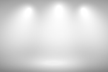 Wall Mural - Grey gradient background. Abstract illustration background texture of beauty dark and light clear grey, gradient flat wall and floor in empty spacious room.