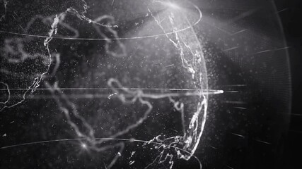 3d rotating world. news generic. Particles with world. movements with light. The lines are moving. particles surrounding the world map 4K