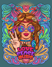 Hippie Girl Poster