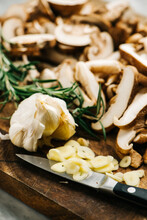 Garlic Chopping Board Still Life