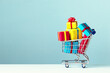 © Ruth Black/Stocksy - Shopping cart filled with colorful gifts