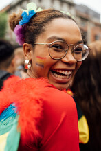 Gay Pride Smiling Woman