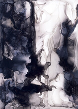 Gray And Black Alcohol Ink Painting