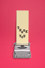 Typewriting With The Word THANK YOU