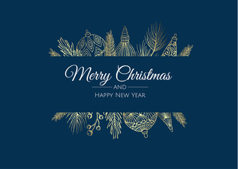 Merry Christmas background with christmas element. Vector illustration