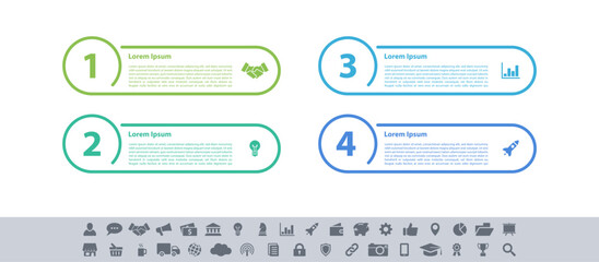 Wall Mural - Infographic design business concept vector illustration with 4 steps or options or processes represent work flow or diagram or web button banner