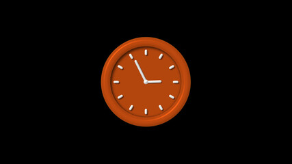 12 hours counting down 3d wall clock icon on black background