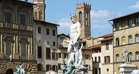 Fountain of Neptune in Florence. Tuscany, Italy.