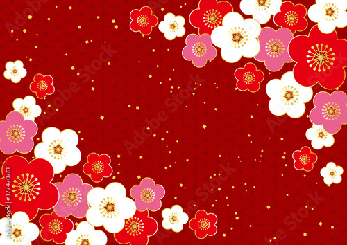 華やかな梅の花の和柄背景 Buy This Stock Vector And Explore Similar Vectors At Adobe Stock Adobe Stock