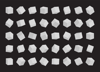 Poster - Set of white cubes. Vector illustration