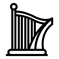 Poster - Lesson harp icon. Outline lesson harp vector icon for web design isolated on white background