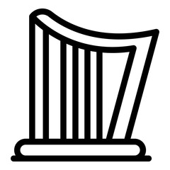 Poster - Acoustic harp icon. Outline acoustic harp vector icon for web design isolated on white background