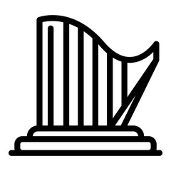 Poster - Ancient harp icon. Outline ancient harp vector icon for web design isolated on white background