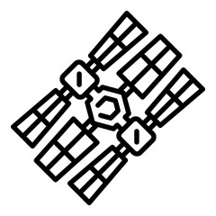 Poster - Space station icon. Outline space station vector icon for web design isolated on white background
