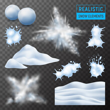 Snow Realistic Transparent Set 