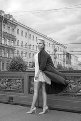 Portrait of a beautiful woman in St Pererburg city