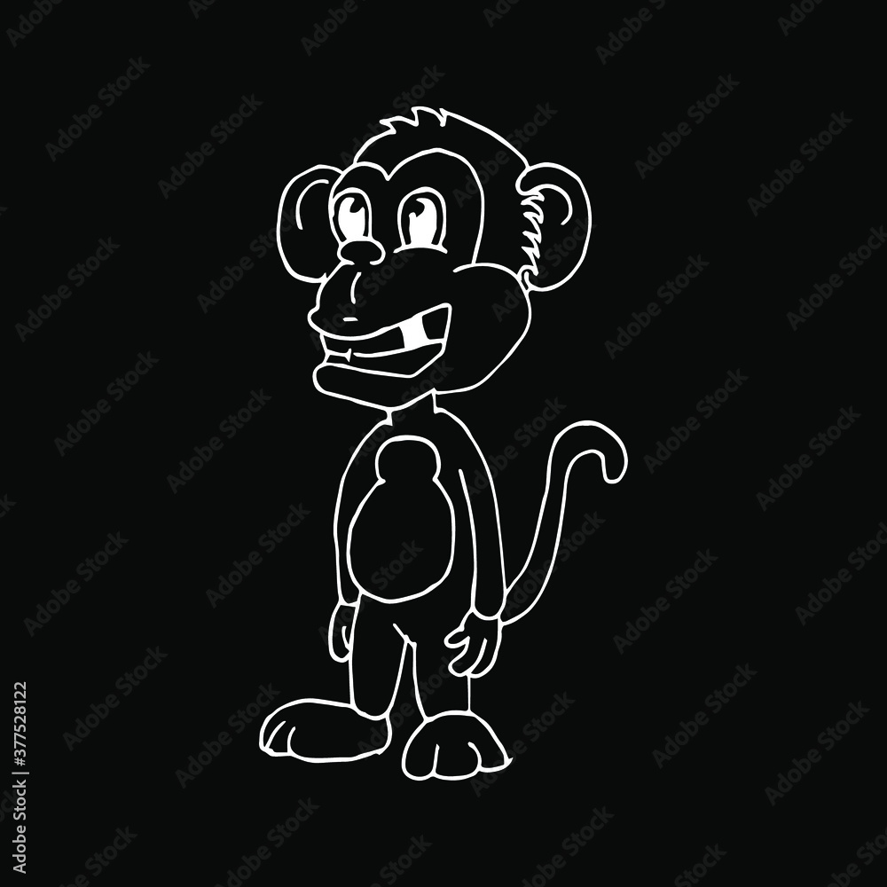 Vector illustration of cartoon monkey. Stock Vector | Adobe Stock