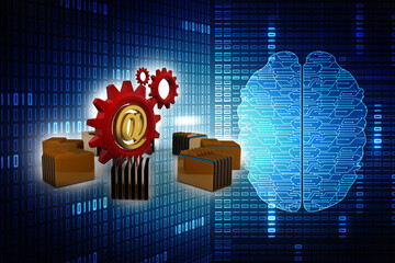 Poster - 3d rendering folder icon email

