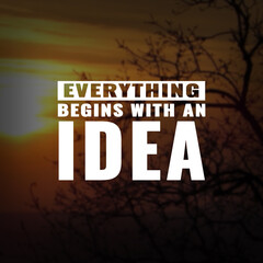 Wall Mural - Best inspirational quote for success. everything begins with an idea