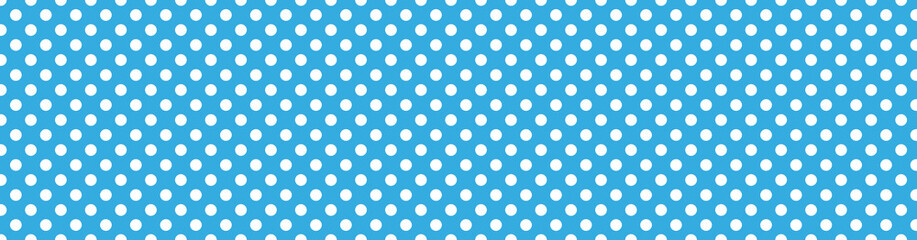 Poster - white dots seamless pattern on blue background. abstract monochrome polka dots. vector illustration,