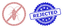 Distress Rejected Seal Stamp And Recursion Forbidden Cockroach Icon Collage