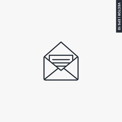 Poster - Mail, letter, linear style sign for mobile concept and web design