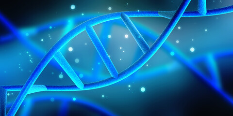 Poster - 3d render of dna structure, abstract background