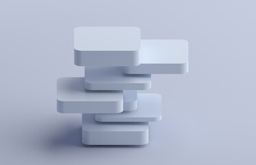 Poster - Abstract 3d render, modern geometric background, graphic design