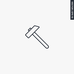 Poster - Hammer, linear style sign for mobile concept and web design
