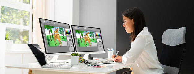 Poster - Graphic Designer Artist Working