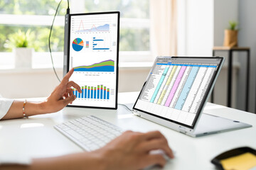 Poster - Analyst Employee Working With Spreadsheet Report