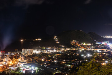 Sticker - night panorama of saint martin island caribbean island