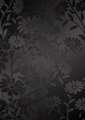 Poster - black floral background