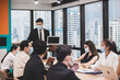© nikomsolftwaer - business people conference meeting room. Business People Meeting Conference Discussion Corporate Concept in office. Team of newage Multiethnic Diverse Busy Business People in seminar Concept.