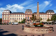 Darmstadt, Marktplatz und Ludwigsplatz mit Obelisk und Schloss