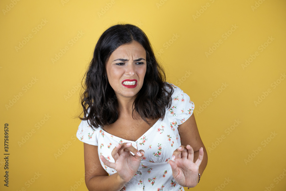 disgusted expression, displeased and fearful doing disgust face because ...
