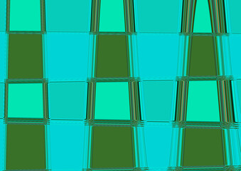 Poster - Geometric background in the color of the sea wave. Intersecting horizontal and vertical lines. Three-dimensional lines form an olive-blue grid.