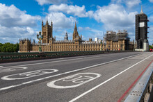 The Houses Of Parliament As View From A Deserted Westminster Bridge.