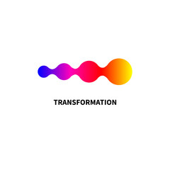 Logo change, transformation. Business icon, innovation, development