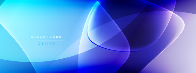 Vector abstract background - liquid bubble shapes on fluid gradient with shadows and light effects. Shiny design template for text