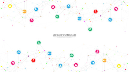 Vector illustration of connecting people and communication concept, social network.