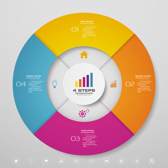 Leinwandbilder - 4 steps cycle chart infographics elements for data presentation. EPS 10.	